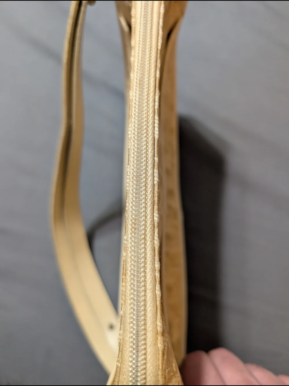 Vintage Christian Dior Trotter Oblique Beige Shoulder Bag Gold CD Logo France